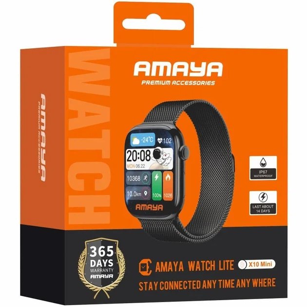 Смарт-годинники Amaya X10 Mini 1.75" AMOLED Bluetooth 5.2 чорні - Фото 2 Смарт-годинники Amaya X10 Mini 1.75" AMOLED Bluetooth 5.2 чорні - зображення 2