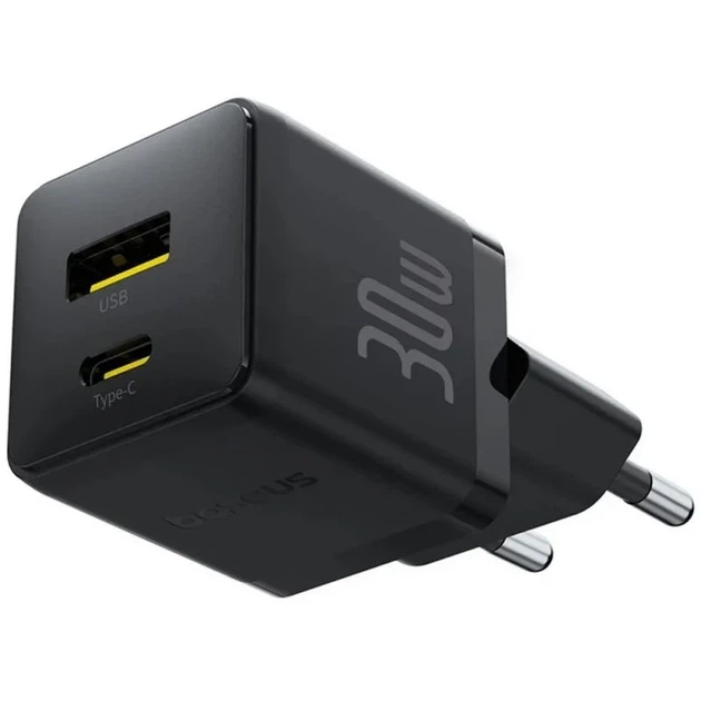 СЗУ Baseus Palm Fast Charger 30W 1USB-A 1C ABS-пластик Cluster Black - Фото 5 СЗУ Baseus Palm Fast Charger 30W 1USB-A 1C ABS-пластик Cluster Black - зображення 5