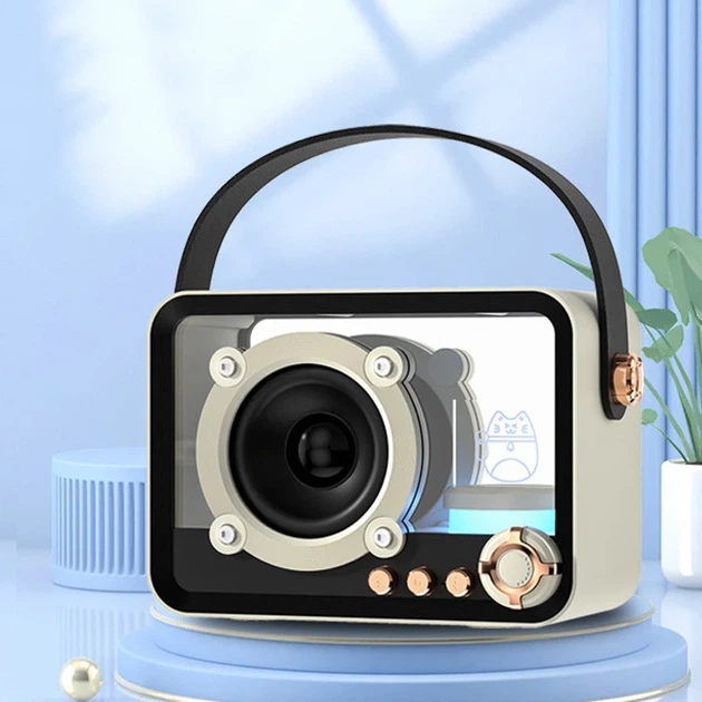 Bluetooth колонка QD05 Ретро Стиль 5 Вт ABS-пластик 135x100x70 мм Бежевый - изображение 2
