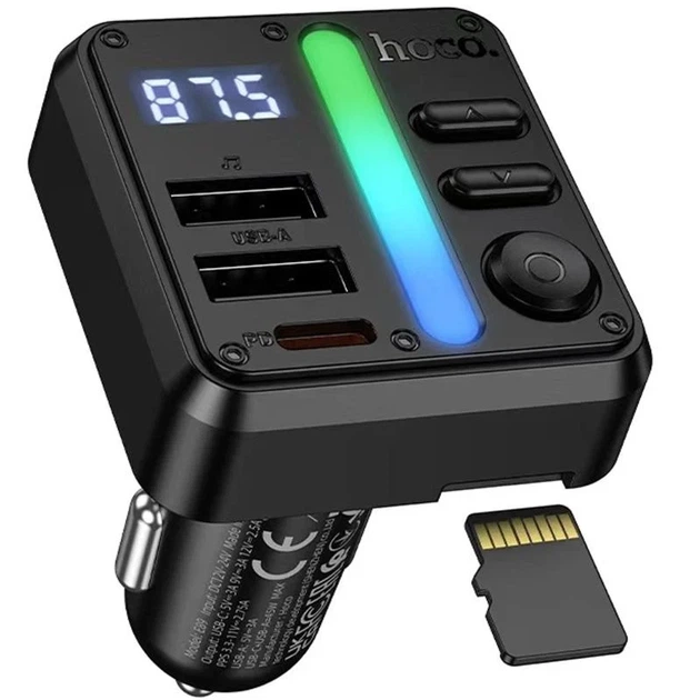 АЗУ FM модулятор Hoco E89 Libre 45W 2xUSB 2xType-C пластик черный 72x44x47 мм - изображение 3