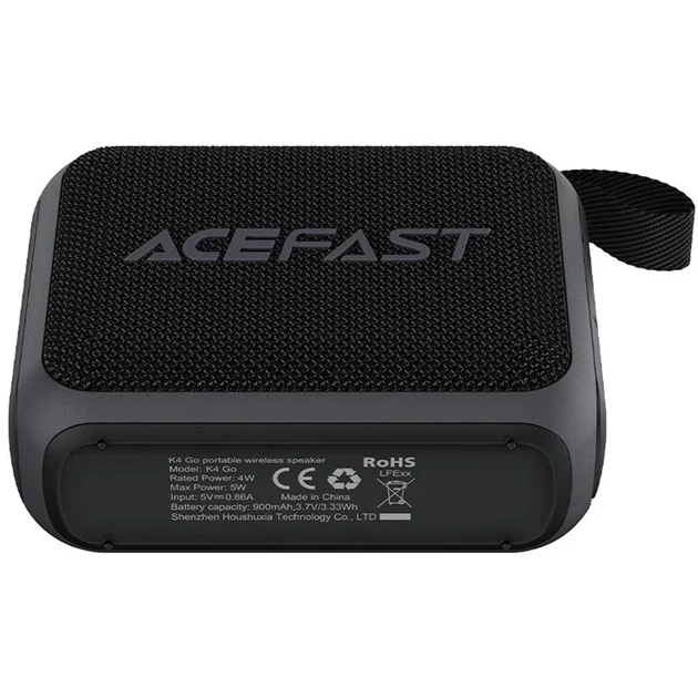 Bluetooth колонка Acefast K4 Go 5 Вт влагозащищенная USB-C черная - изображение 7