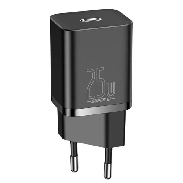 Зарядний пристрій Baseus Super Si Quick Charger PD 25W 1xType-C чорний - Фото 1 Зарядний пристрій Baseus Super Si Quick Charger PD 25W 1xType-C чорний - зображення 1