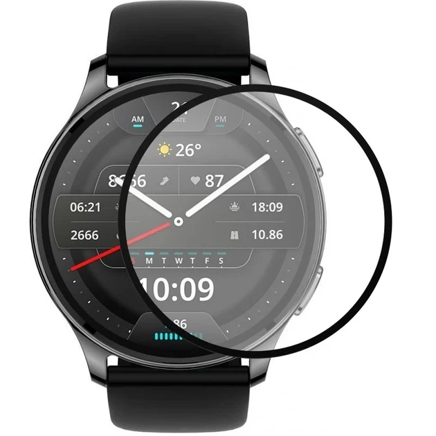Полимерная пленка 3D для Xiaomi Amazfit Pop 3R анти-відблиск чорна полімерна - Фото 1 Полимерная пленка 3D для Xiaomi Amazfit Pop 3R анти-відблиск чорна полімерна - зображення 1