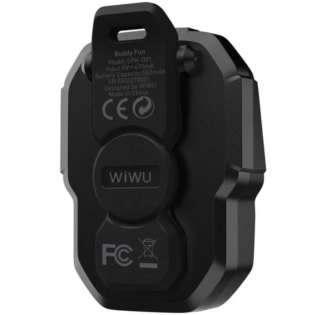 Bluetooth колонка WiWU SPK-001 Buddy Fun 3 Вт водонепроницаемая IPX5 черная 70х70х35 мм - изображение 3