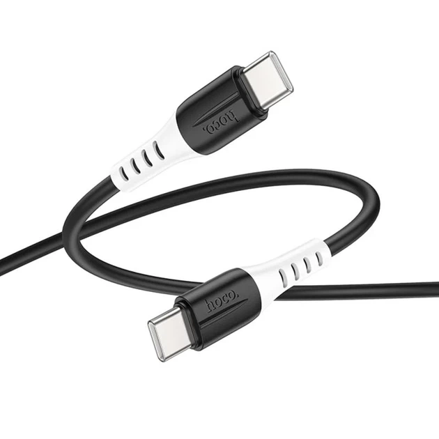 Дата кабель Hoco X82 Type-C to Type-C 60W TPЕ + силікон 1м чорний - зображення 3