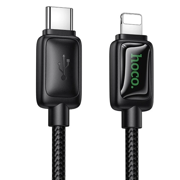 Дата кабель Hoco U146 Type-C to Lightning 30W 1.2m PVC Чорний - Фото 1 Дата кабель Hoco U146 Type-C to Lightning 30W 1.2m PVC Чорний - зображення 1