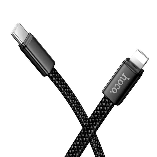Кабель Hoco X125 Exceso Type-C to Lightning для заряджання та передавання даних пристроїв Apple потужністю до 30W чорний - Фото 4 Кабель Hoco X125 Exceso Type-C to Lightning для заряджання та передавання даних пристроїв Apple потужністю до 30W чорний - зображення 4