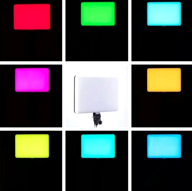 RGB лампа 26 см PM-26 квадратна для блогерів візажистів і контент-мейкерів з пультом і настроюванням кольору - зображення 4