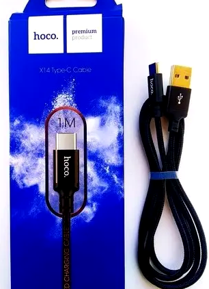 Кабель Hoco X14 Type-C для быстрой зарядки и синхронизации устройств с USB черный 1 метр - Фото 3 Кабель Hoco X14 Type-C для быстрой зарядки и синхронизации устройств с USB черный 1 метр - изображение 3