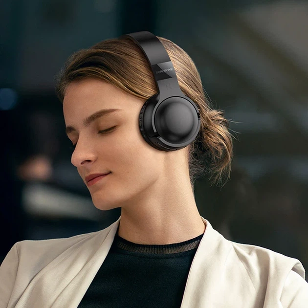 Накладные беспроводные наушники Borofone BO32 Show Bluetooth 5.4 ABS 180x175x71 мм черные - Фото 3 Накладные беспроводные наушники Borofone BO32 Show Bluetooth 5.4 ABS 180x175x71 мм черные - изображение 3