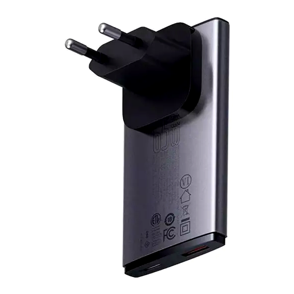 Сетевое зарядное устройство Baseus GaN5 Pro 65W адаптер питания для быстрой зарядки ноутбуков телефонов и планшетов - Фото 4 Сетевое зарядное устройство Baseus GaN5 Pro 65W адаптер питания для быстрой зарядки ноутбуков телефонов и планшетов - изображение 4