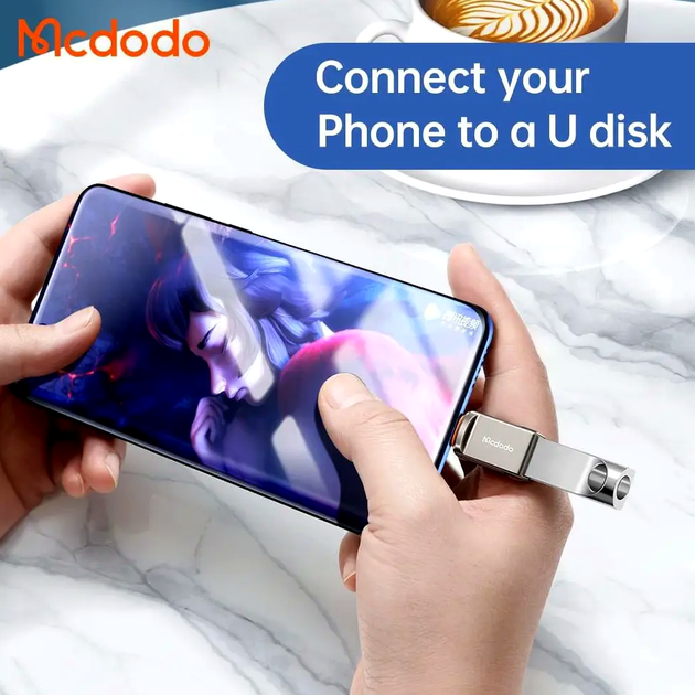 Адаптер McDodo OTG USB-A 3.0 Type-C для смартфонів і планшетів швидке передавання даних до 400 МБс - зображення 6