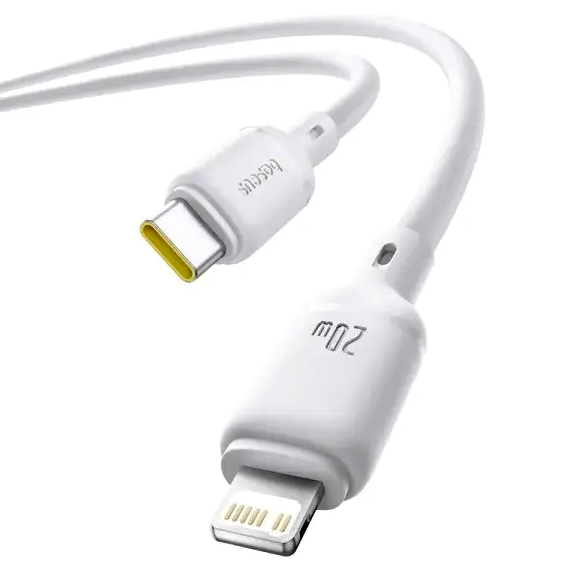 Кабель Baseus Silky Series Type-C Lightning для быстрой зарядки 20W и передачи данных 2 метра белый - Фото 5 Кабель Baseus Silky Series Type-C Lightning для быстрой зарядки 20W и передачи данных 2 метра белый - изображение 5