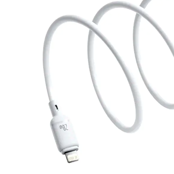 Кабель Baseus Silky Series Type-C Lightning для быстрой зарядки 20W и передачи данных 2 метра белый - Фото 6 Кабель Baseus Silky Series Type-C Lightning для быстрой зарядки 20W и передачи данных 2 метра белый - изображение 6