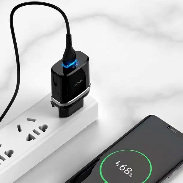 Мережевий зарядний пристрій Hoco C12Q Smart QC3.0 для смартфонів і планшетів зі швидким заряджанням 18 Вт USB Type-C - зображення 4