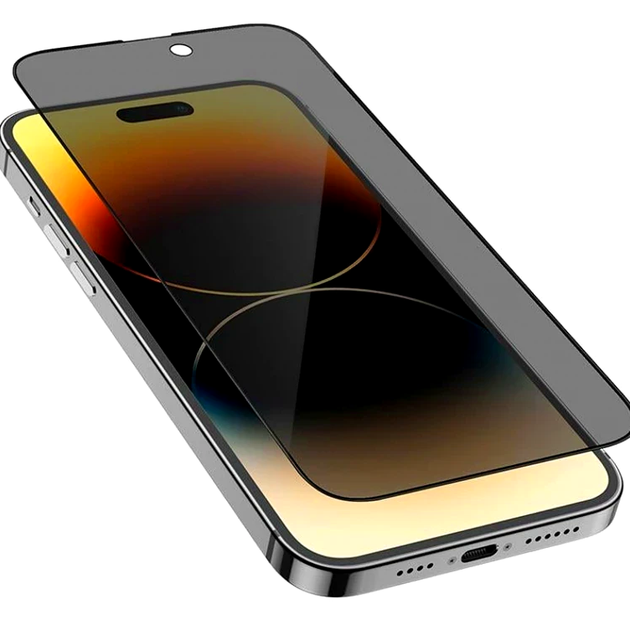 Защитное стекло Hoco Guardian для iPhone 15 и 16 черное противоударное с фильтром конфиденциальности и анти-отпечатками - изображение 7