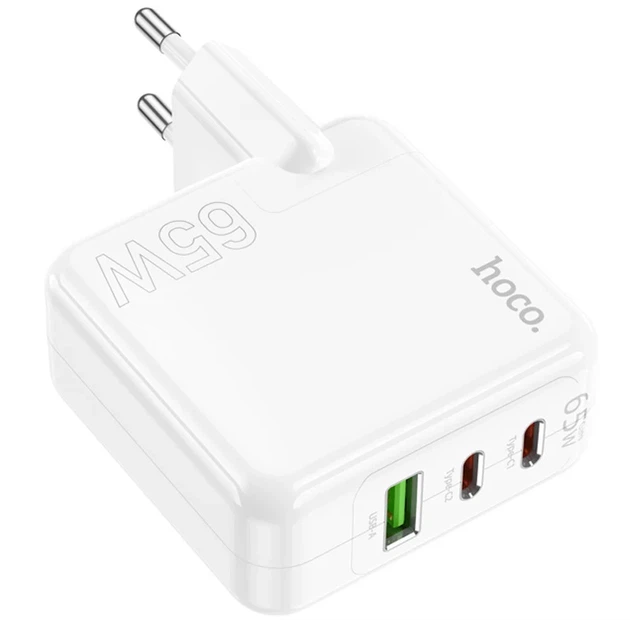 Зарядное устройство Hoco C115A PD 65 Вт 1USB-A 2USB-C Белый - Фото 2 Зарядное устройство Hoco C115A PD 65 Вт 1USB-A 2USB-C Белый - изображение 2