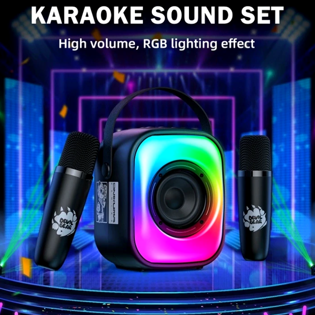 Колонки Onikuma L7 Black акустическая система с Bluetooth и микрофонами для караоке и вечеринок - изображение 4