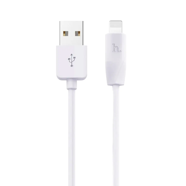Кабель Hoco X1 Lightning 2м для зарядки и передачи данных с быстрой зарядкой 2.4А белый - Фото 1 Кабель Hoco X1 Lightning 2м для зарядки и передачи данных с быстрой зарядкой 2.4А белый - изображение 1
