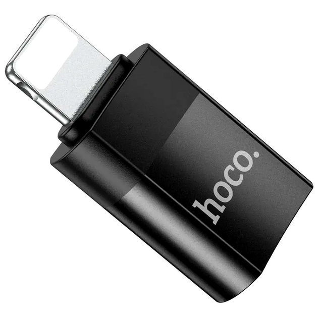 Адаптер Hoco UA17 Lightning Male to Type-C female черный для передачи данных и зарядки устройств с поддержкой OTG - изображение 7