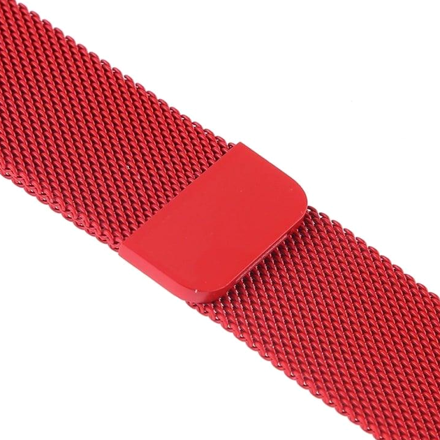 Ремешок Миланская Петля для Mi Band 7 красный из нержавеющей стали для стильного ношения и защиты устройства - изображение 4