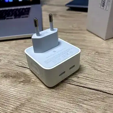 Сетевое зарядное устройство Apple 35W Dual USB-C адаптер для быстрой зарядки iPhone iPad MacBook с кабелем Type-C на Lightning - изображение 9
