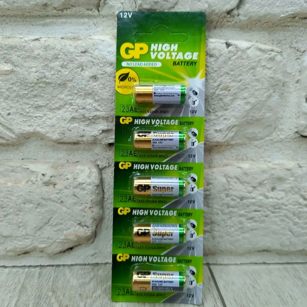 Батарейки GP Alkaline 12V A23 щелочные для пультов сигнализаций и медицинских приборов 5 штук - изображение 6