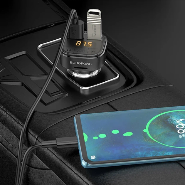 АЗУ FM модулятор Borofone BC43 Flash 18W QC3.0 2USB-A черный - изображение 7