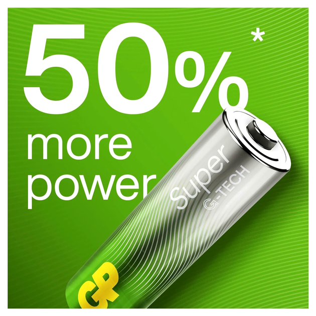 Батарейки GP SUPER ALKALINE 1.5V AA щелочные для бытовых приборов емкость 2700 мАч 2 шт - зображення 2