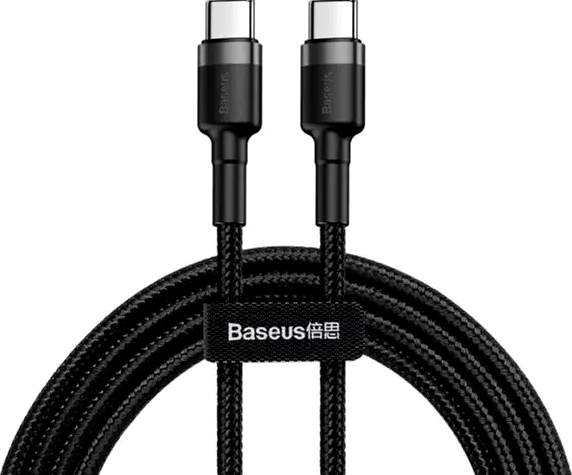 Кабель Baseus Cafule Type-C 60W для швидкого заряджання та передавання даних завдовжки 2 метри сірий чорний - Фото 1 Кабель Baseus Cafule Type-C 60W для швидкого заряджання та передавання даних завдовжки 2 метри сірий чорний - зображення 1