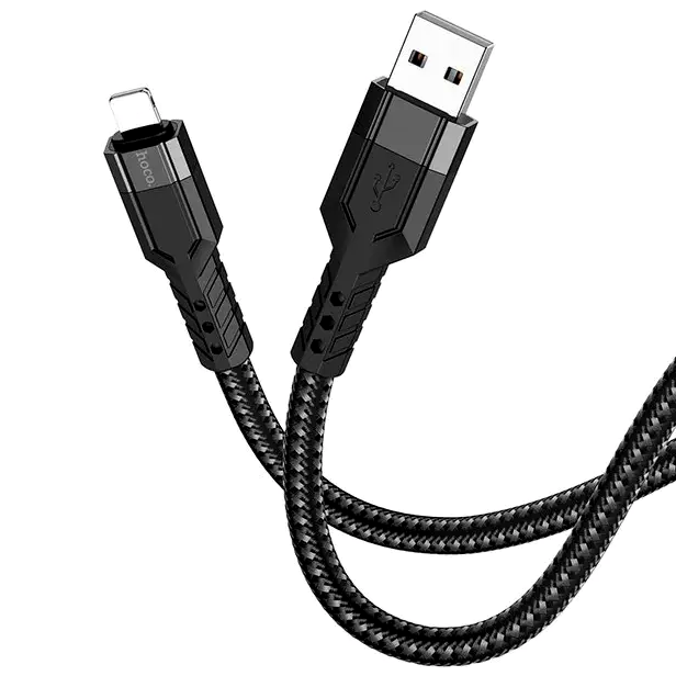Кабель Hoco U110 Lightning зарядний для iPhone iPad швидкого передавання даних довжина 1 2 м чорний - зображення 4