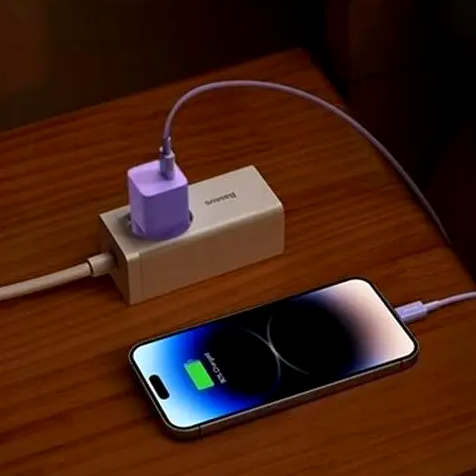 Мережевий зарядний пристрій Baseus GaN5 20 W USB Type-C для швидкого заряджання смартфонів і планшетів - зображення 10