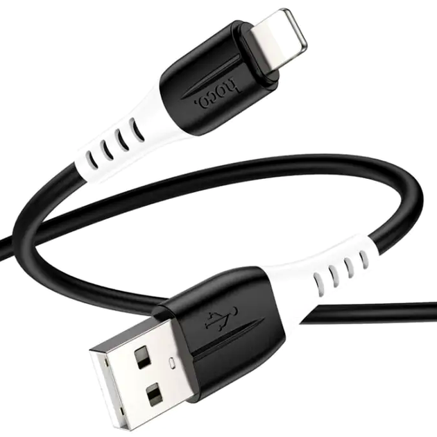 Кабель Hoco X82 iP USB-A to Lightning для заряджання та передавання даних чорний 2 4 A 1 м силіконовий - Фото 1 Кабель Hoco X82 iP USB-A to Lightning для заряджання та передавання даних чорний 2 4 A 1 м силіконовий - зображення 1
