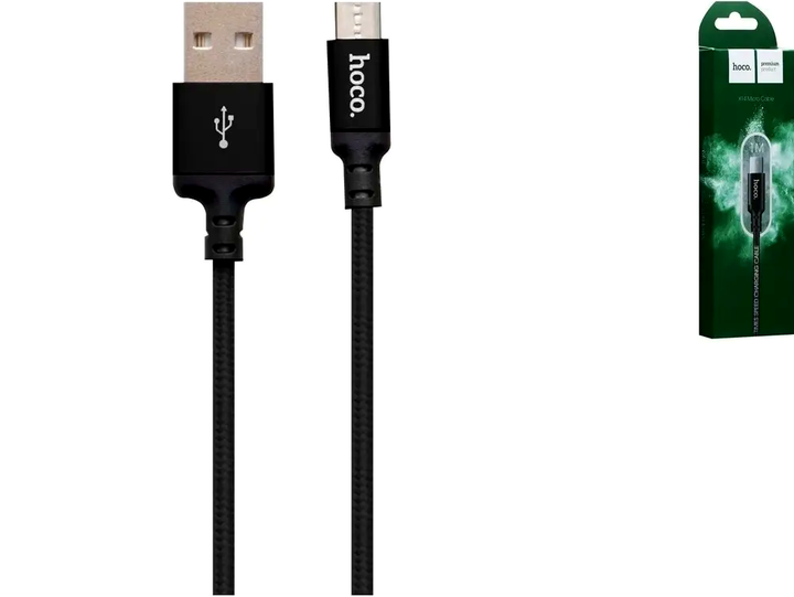 Кабель Hoco X14 Micro USB для швидкого заряджання та синхронізації пристроїв із ПК чорний 1 метр 2 ампери - Фото 8 Кабель Hoco X14 Micro USB для швидкого заряджання та синхронізації пристроїв із ПК чорний 1 метр 2 ампери - зображення 8
