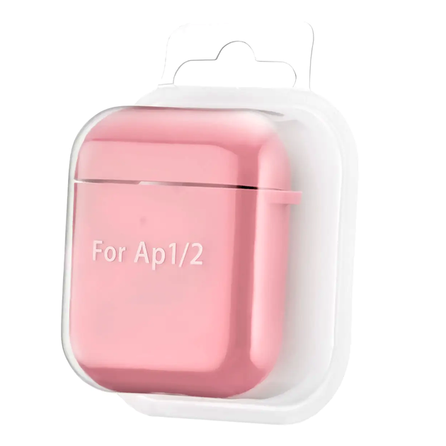 Чехол силиконовый для AirPods 1 2 розовый с микрофиброй защитный аксессуар для наушников - изображение 2