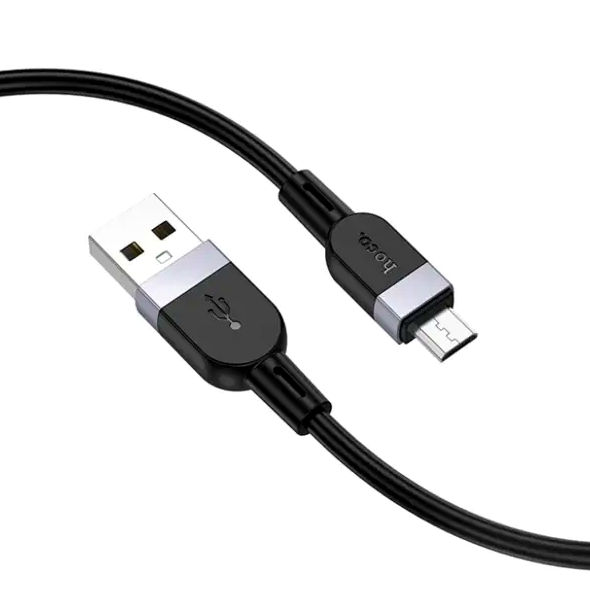 Кабель Hoco X109 Micro USB для заряджання та передавання даних силіконовий чорний 1 метр 2.4 А - зображення 6