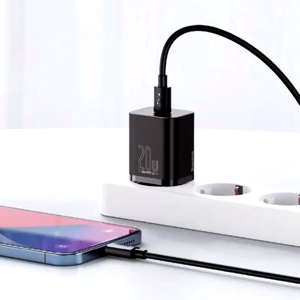 Сетевое зарядное устройство Baseus Super Si 25W с кабелем Type-C для быстрой зарядки смартфонов и планшетов - изображение 5