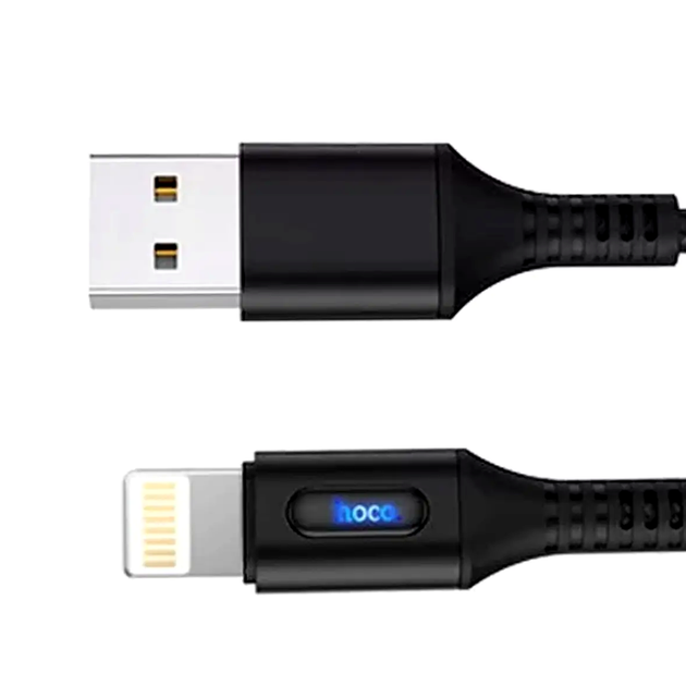 Кабель Hoco U79 Lightning для зарядки и передачи данных с функцией автоматического отключения 1 2 метра черный - изображение 9