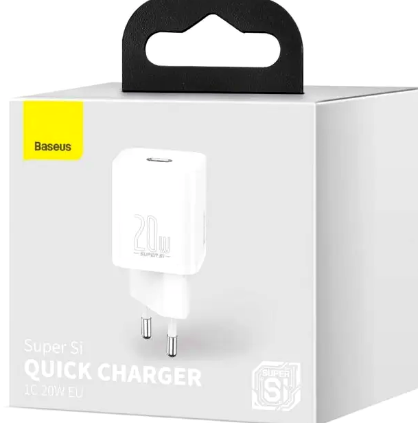 Мережевий зарядний пристрій Baseus Super Si 20 W USB Type-C для швидкого заряджання смартфонів і планшетів - Фото 3 Мережевий зарядний пристрій Baseus Super Si 20 W USB Type-C для швидкого заряджання смартфонів і планшетів - зображення 3