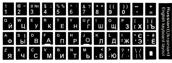 Наклейки для клавиатуры глянцевые черные UA RU ENG для ноутбука удобный набор текста на трех языках - Фото 5 Наклейки для клавиатуры глянцевые черные UA RU ENG для ноутбука удобный набор текста на трех языках - изображение 5