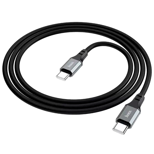Кабель Hoco X86 Type-C для зарядки и передачи данных 60W силиконовый черный 1м для смартфонов и ноутбуков - Фото 7 Кабель Hoco X86 Type-C для зарядки и передачи данных 60W силиконовый черный 1м для смартфонов и ноутбуков - изображение 7