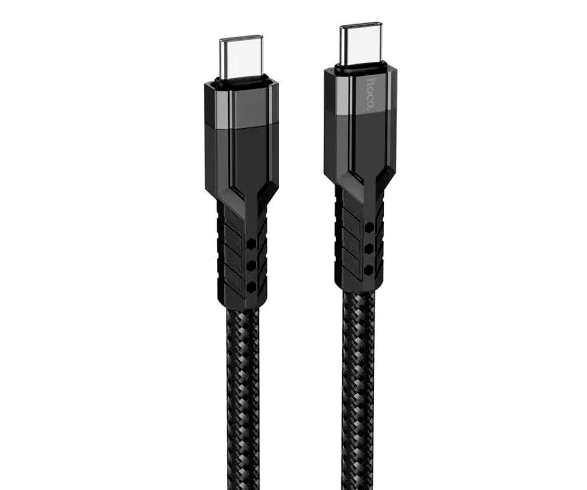 Кабель Hoco U110 Type-C до Type-C 60 Вт для заряджання та передавання даних чорний 1.2 м 3 А - зображення 3