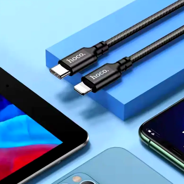 Кабель Hoco X14 Lightning для швидкого заряджання та синхронізації даних із ПК чорний 1 метр 3 ампери - зображення 9