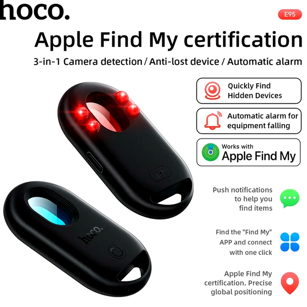Поисковый трекер Hoco E95 для iOS компактный брелок с детектором камер для отслеживания вещей и повышения безопасности - изображение 9