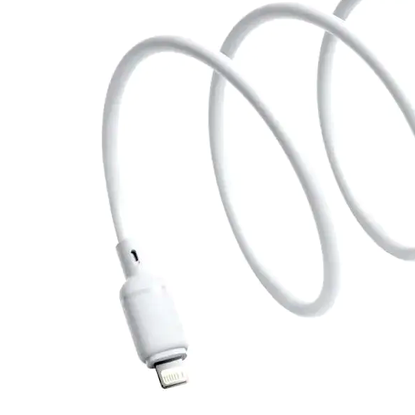 Кабель Baseus Silky Series USB Lightning 2.4A для быстрой зарядки и передачи данных 1м белый - изображение 5