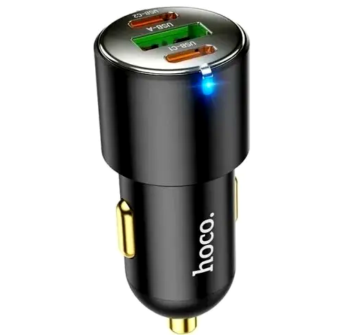 Автомобильное зарядное устройство Hoco NZ6 PD45W 3 порта для быстрой зарядки смартфонов и планшетов с USB Type-C и Type-A - Фото 8 Автомобильное зарядное устройство Hoco NZ6 PD45W 3 порта для быстрой зарядки смартфонов и планшетов с USB Type-C и Type-A - изображение 8