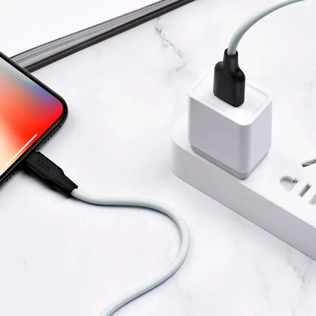 Кабель Hoco X21 Plus Lightning 2м силиконовый для зарядки устройств Apple безопасный и прочный с зажимом - Фото 9 Кабель Hoco X21 Plus Lightning 2м силиконовый для зарядки устройств Apple безопасный и прочный с зажимом - изображение 9