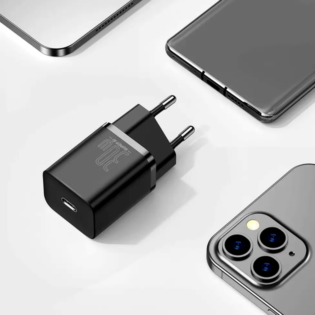 Сетевое зарядное устройство Baseus Super Si Quick Charger 30W для iPhone и Android с поддержкой быстрой зарядки PD QC 3.0 - Фото 5 Сетевое зарядное устройство Baseus Super Si Quick Charger 30W для iPhone и Android с поддержкой быстрой зарядки PD QC 3.0 - изображение 5