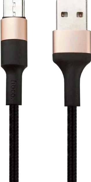 Кабель Hoco X26 Micro USB для быстрой зарядки и передачи данных черный с золотым 1 метр 2A - Фото 7 Кабель Hoco X26 Micro USB для быстрой зарядки и передачи данных черный с золотым 1 метр 2A - изображение 7