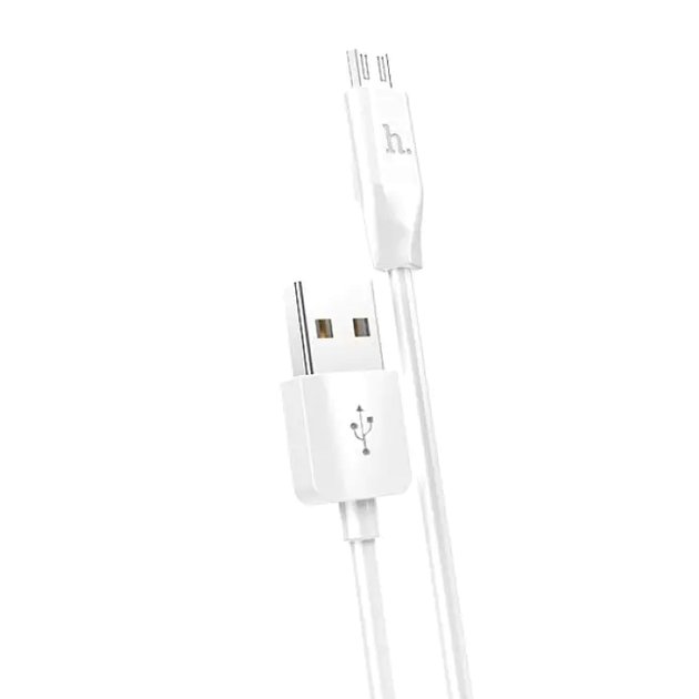 Кабель Hoco X1 Micro USB для зарядки и передачи данных с током 2.4А длина 1м белый износостойкий TPE - изображение 4